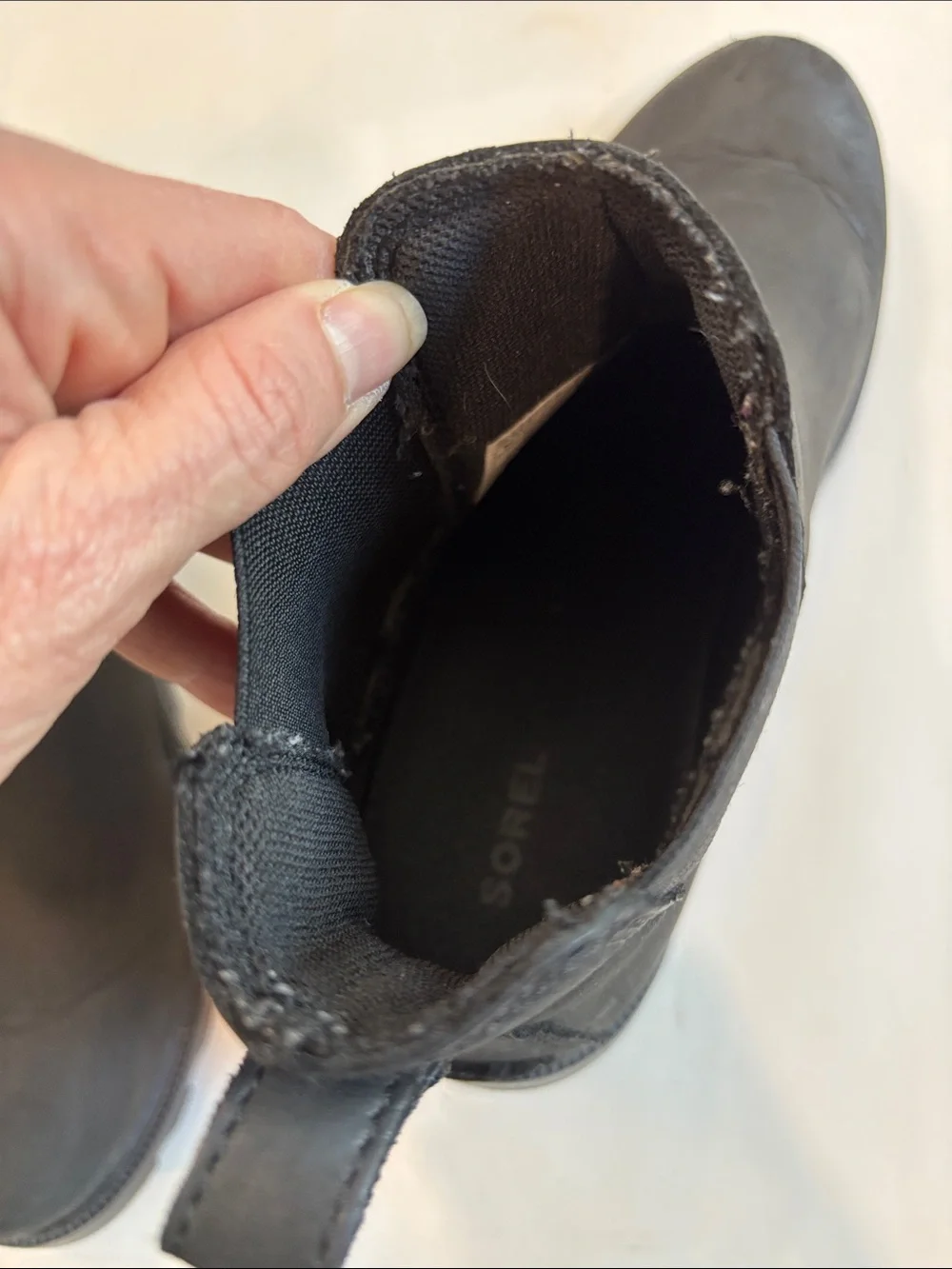 Sorel Ainsley Chelsea Waterproof Leather Boots Black Slip-On Size 9 - Picture 8 of 15